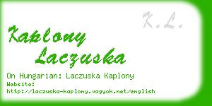 kaplony laczuska business card